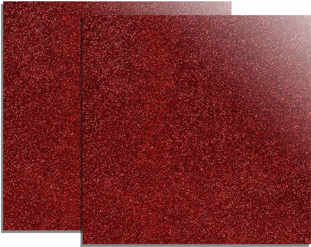 Plaques acryliques rouges pailletées 3 mm pour bijoux et décors x2