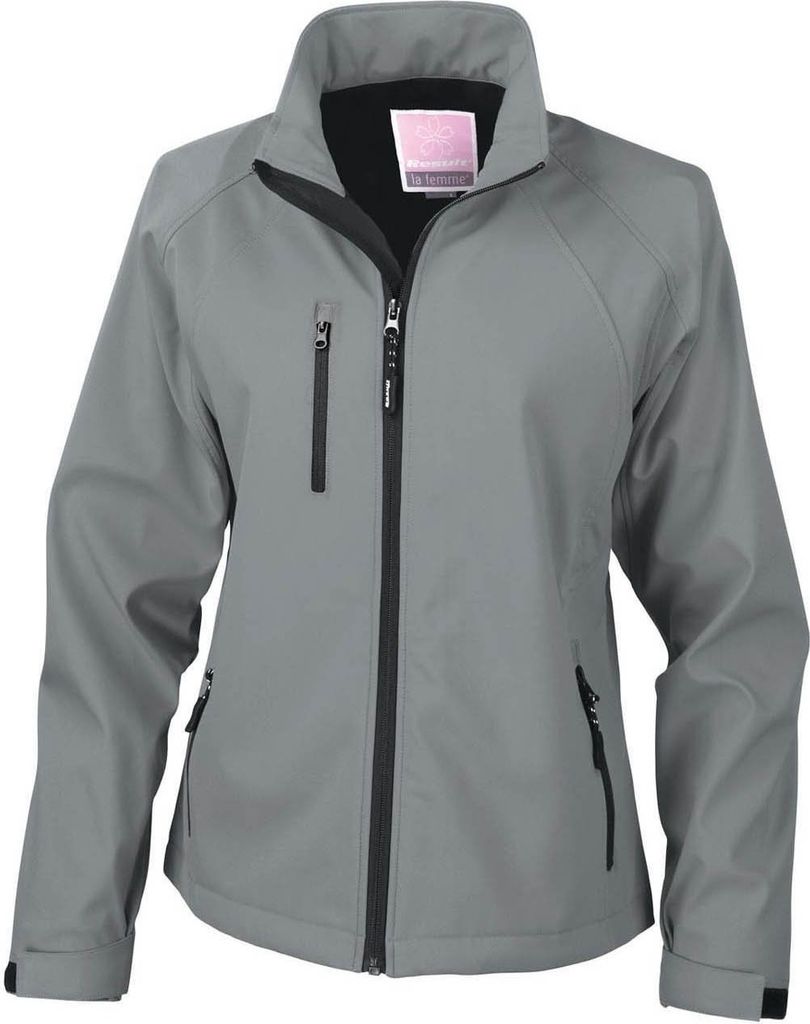 Result Damen La Femma Softshell-Jacke, 2-lagig, atmungsaktiv, winddicht BC863 (M) (Siblergrau)