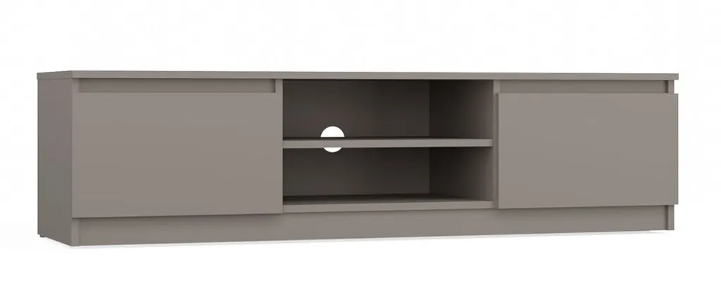 Banc TV gris moderne TAAVI avec rangements pour grand écran