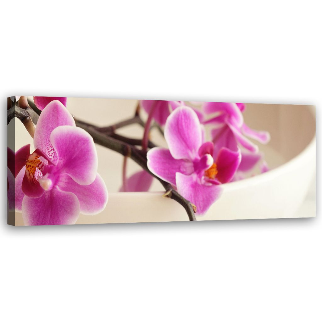 Leinwandbild Rosa Orchidee 120x40 Feeby Rosa bild für die wand bereit zum aufhängen