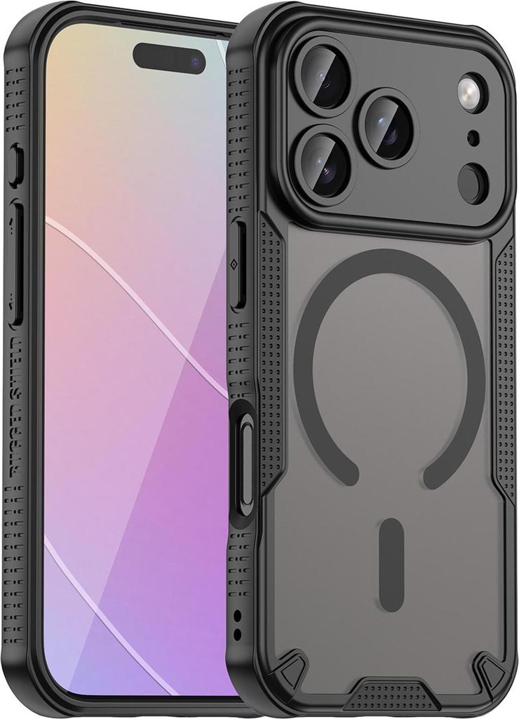 Defender Hülle für Apple iPhone 17 Pro Schutzhülle Matt Schwarz Magsafe Backcover Handy Case