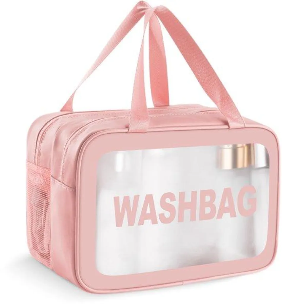 Trousse de maquillage rose L pour organisation sac de sport et voyage