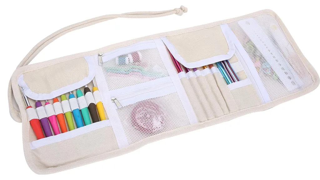 Set d'aiguilles à crocheter TPR et aluminium pour tricot DIY - 12 tailles