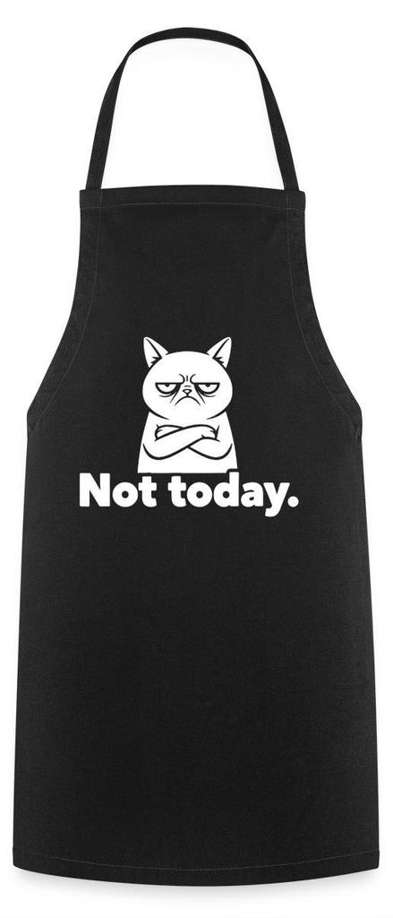 Spreadshirt Not Today | Genervte Katze Kochschürze, One size, Schwarz