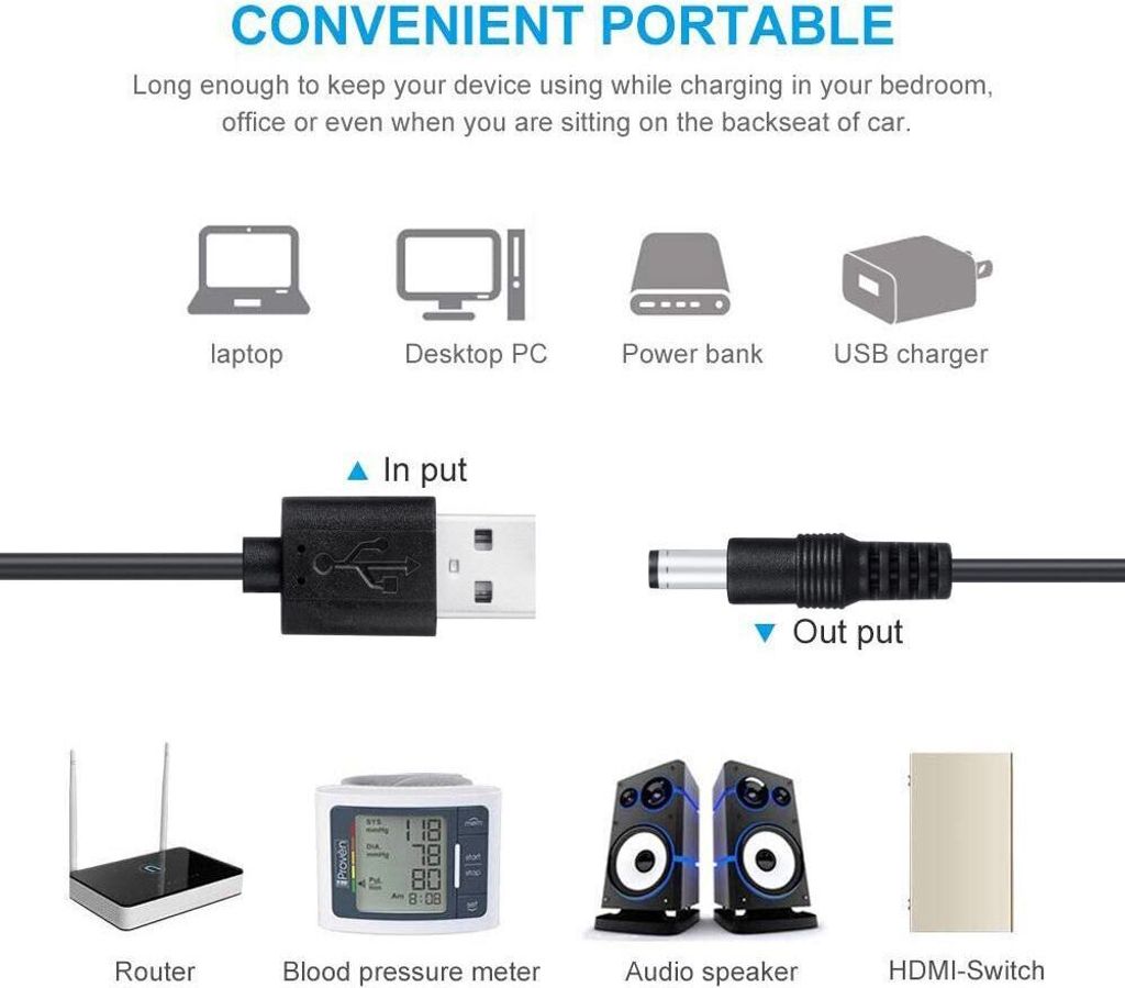 8 in 1 Universal Stromkabel USB zu DC 5,5 * 2,1mm 6,4 Produktbild 2