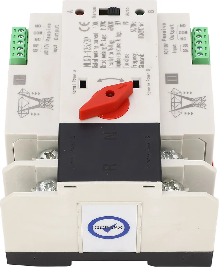 ATS Double Puissance 100A 110V 2P Montage Rail 35mm Haute Performance - 3