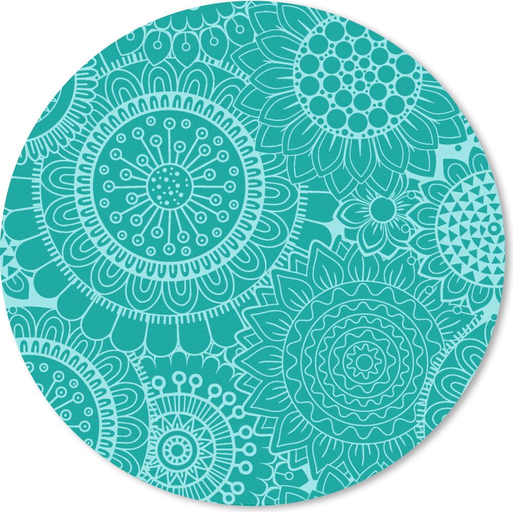 MuchoWow Mauspad Mousepad Muster - Sonnenblumen - Mandala 20x20 cm - Mousepads - Maus Mat - Pad - Mausunterlage - Schreibtischmatte
