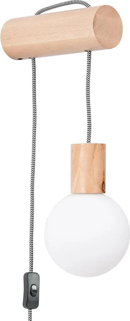 Lampada a parete NIBMI G9 con interruttore 1xG9 8W legno/vetro 67x25x6cm Sollux Lighting