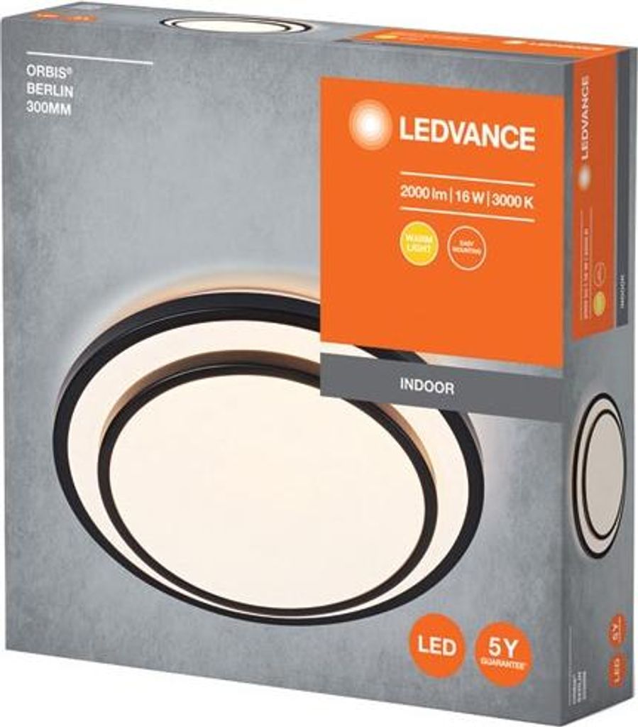 Plafonnier Led Orbis Berlin Plafonnier Led Noir, Lumière Image du produit 