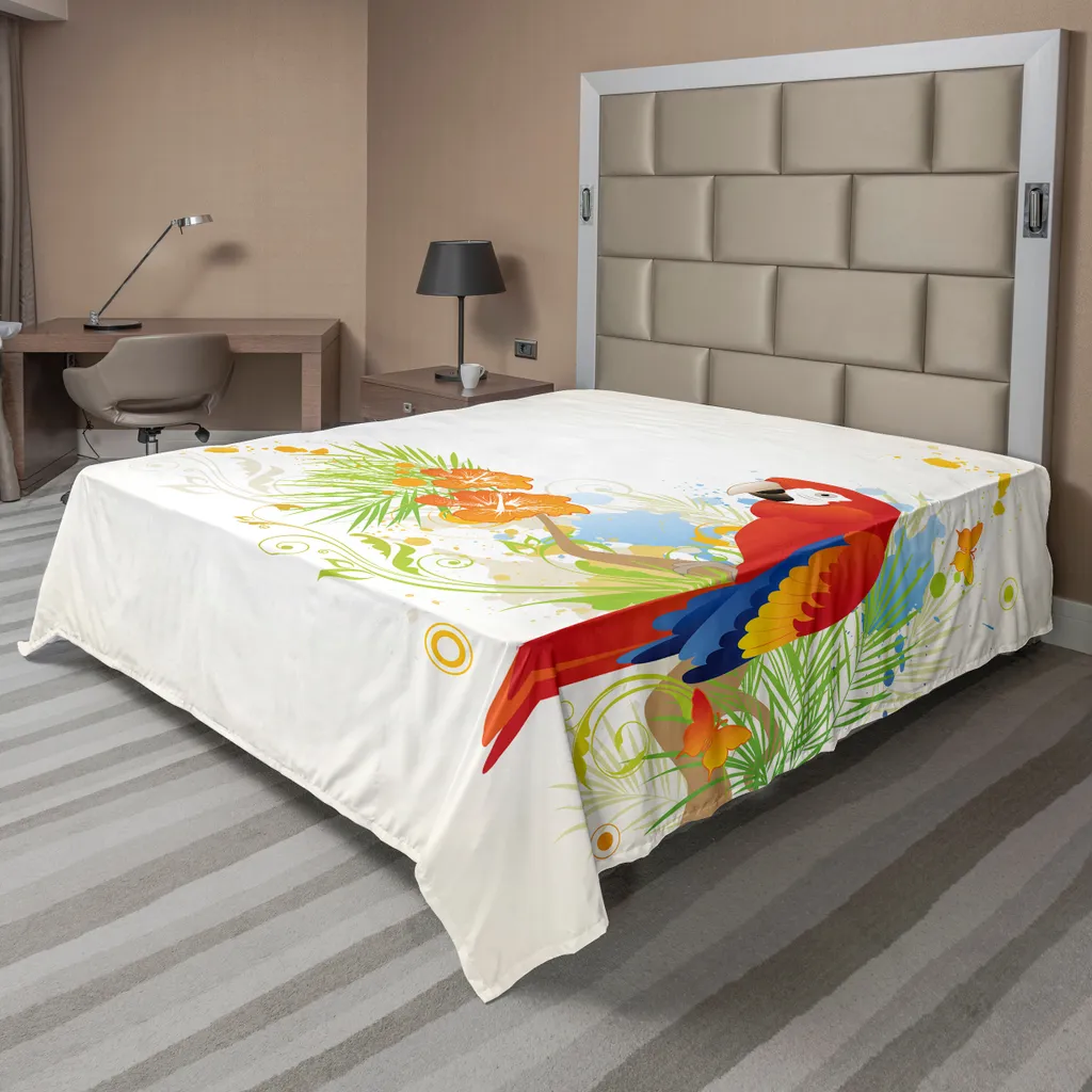 Lenzuolo Singolo Pappagallo ABAKUHAUS Crema - Microfibra Confortevole