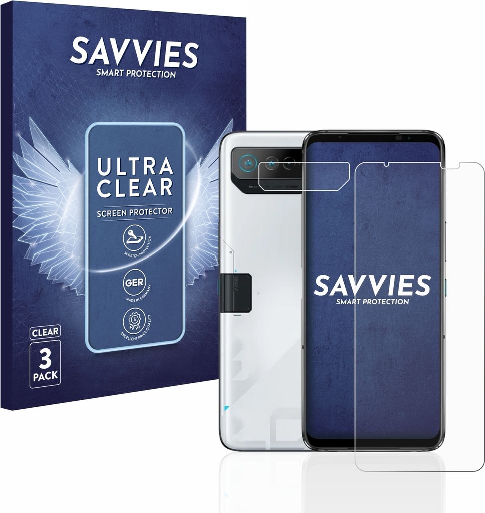 6x Für ASUS ROG Phone 7 Ultimate (Display+Kamera) Schutzfolie Savvies Displayschutz Display Schutz Folie Klar Transparent