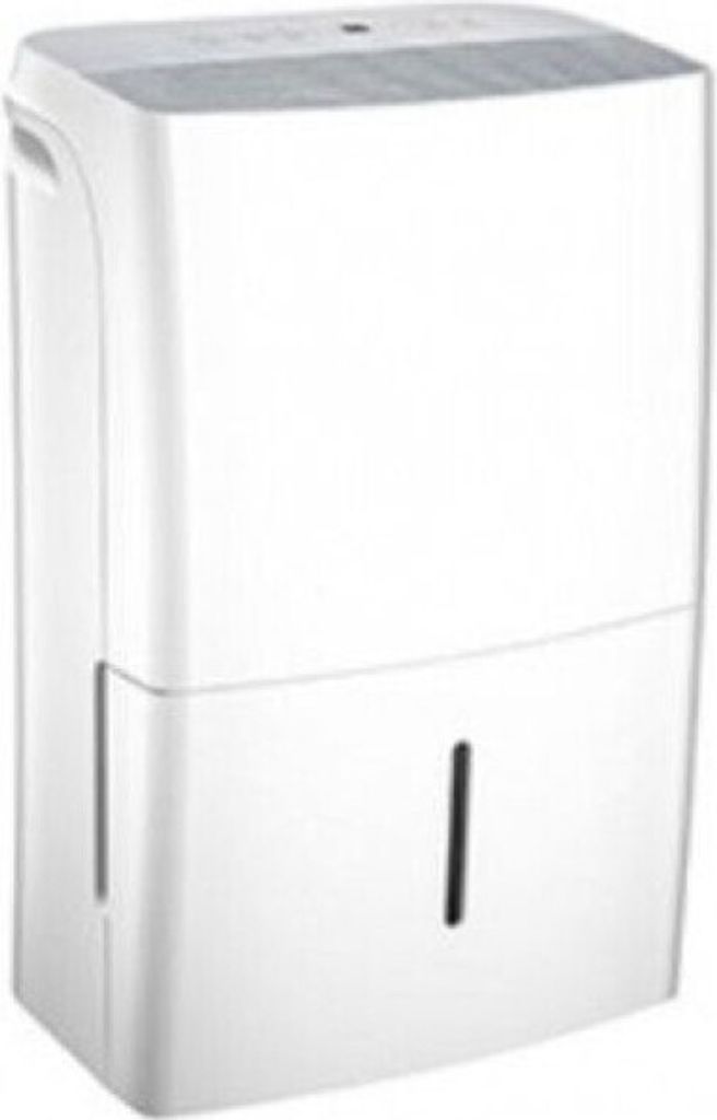 A white dehumidifier is shown against a white background.