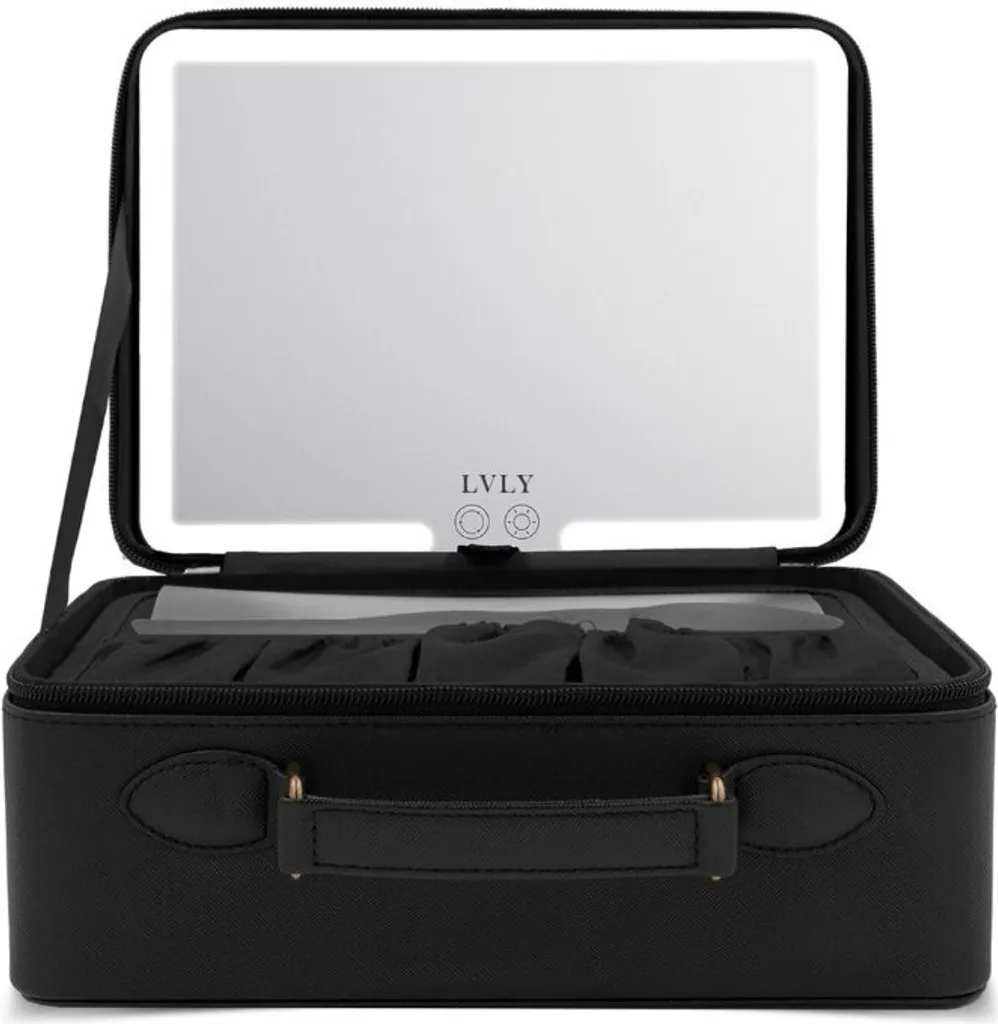 Vanity Case Voyage avec Miroir LED pour Maquillage et Soins Cosmétiques