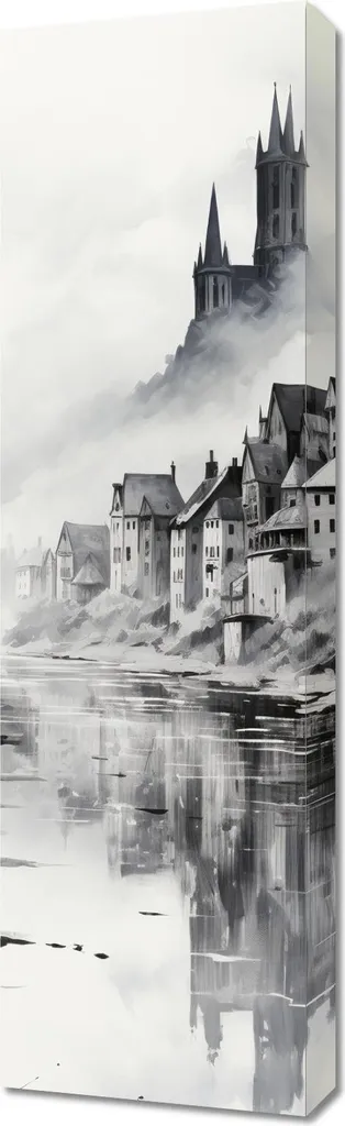 Tableau Reflet brumeux 30x100 cm : Impression Haute Qualité et Design Zen