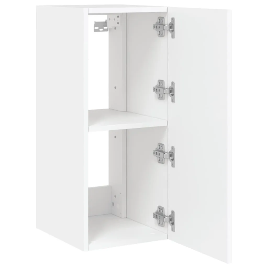 Meuble TV mural à LED 70cm blanc - Rangement multimédia haute qualité - 8