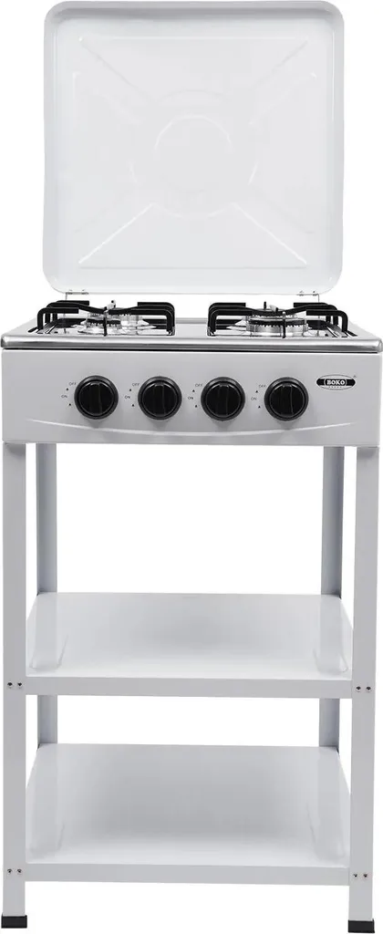 Cuisinière à gaz portable 4 brûleurs - GN - 49x49x79cm - Blanc