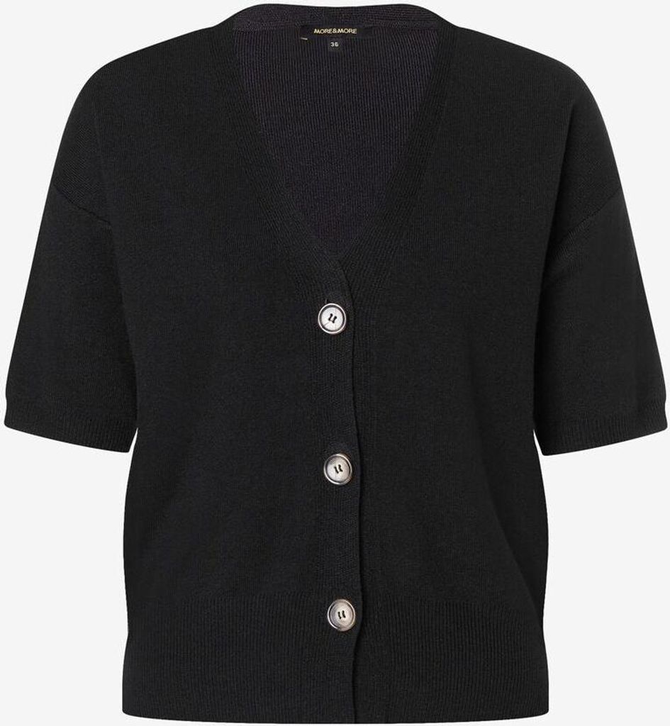 More & More leichter Kurzarm-Strickcardigan für Damen, Farbe Schwarz
