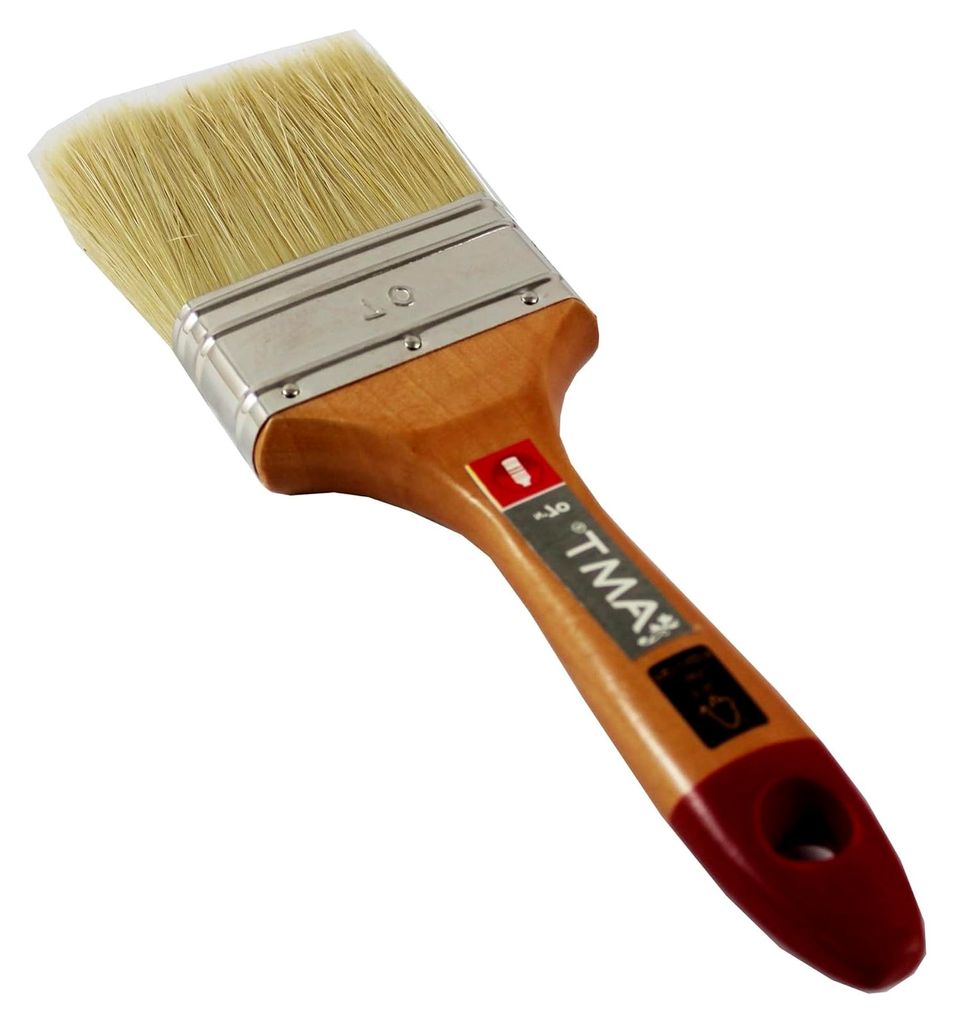 Pinceau plat - Peintures avec solvant - Manche bois- N°70 - AMT