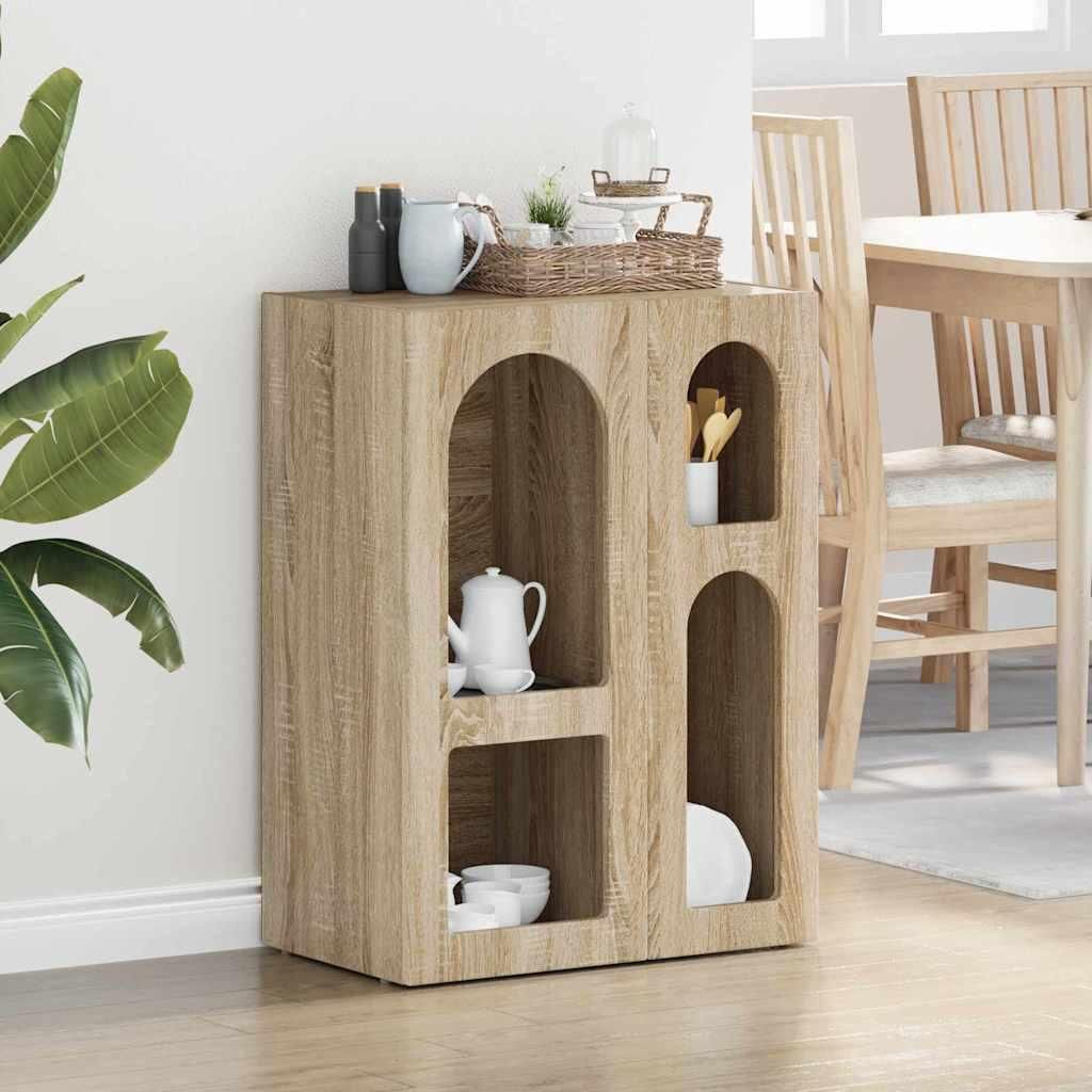 "Schlussverkauf" Sideboard 1 PC - Anrichte/Kommode - Max. Gewicht: 120 kg - Sonoma-Eiche 59x35x80,5 cm Holzwerkstoff C7079