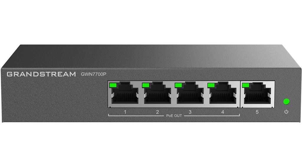 Grandstream GWN7700P - Switch - unmanaged - 5 x 10/100/1000 (PoE+)