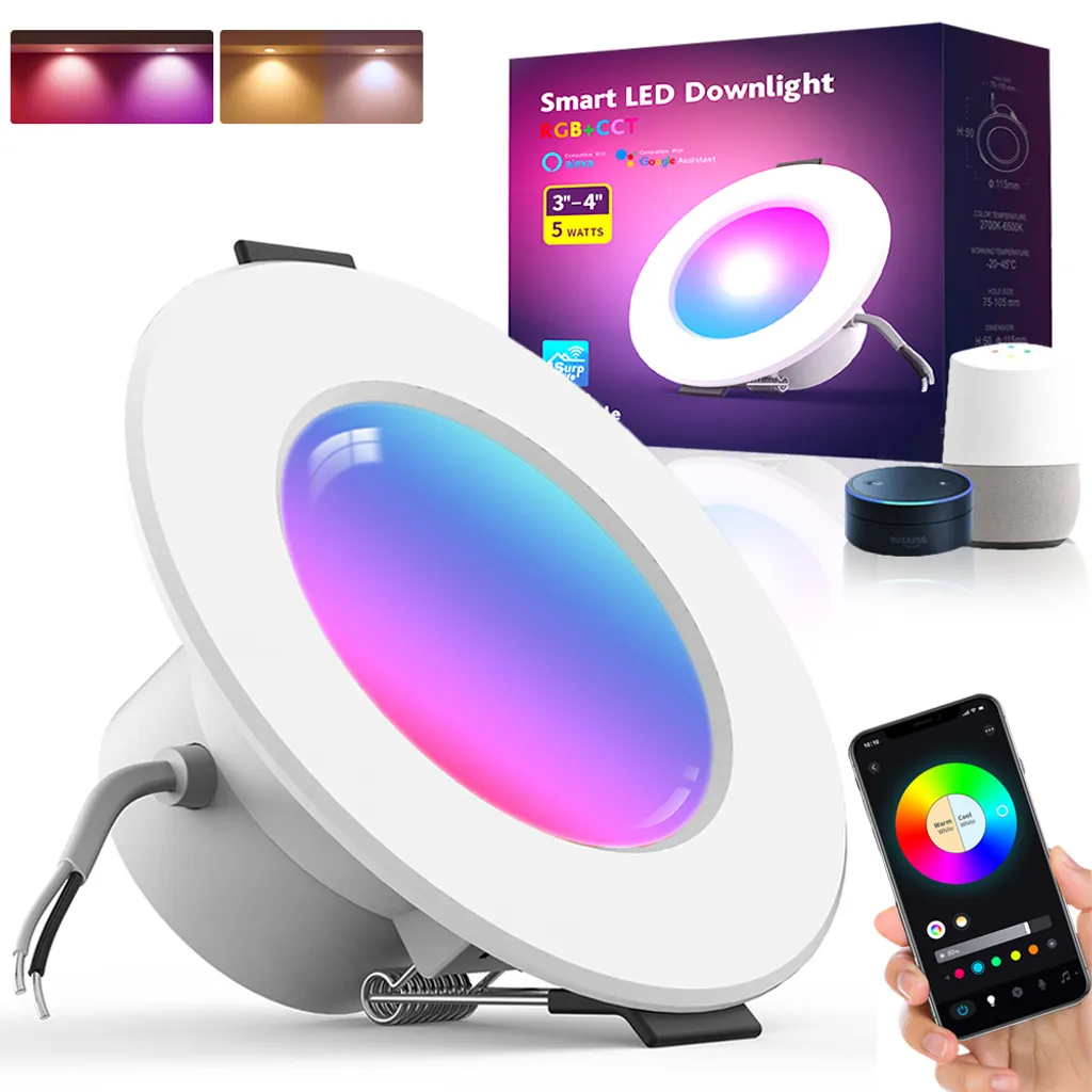 Faretto LED 5W Smart RGB Dimmerabile WiFi+BT per Cucina e Soggiorno