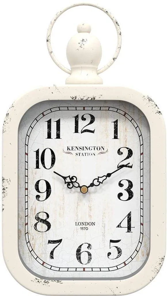 Horloge murale ovale rétro blanche style vintage et silencieuse 30cm