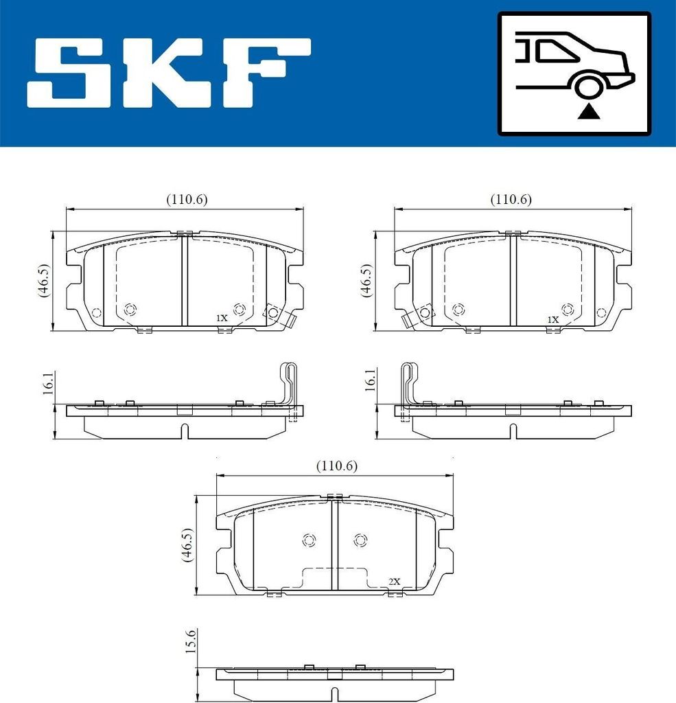 SKF Bremsbeläge Satz Hinten Bremsklötze für HYUNDAI TERRACAN (HP) VKBP 90921 A