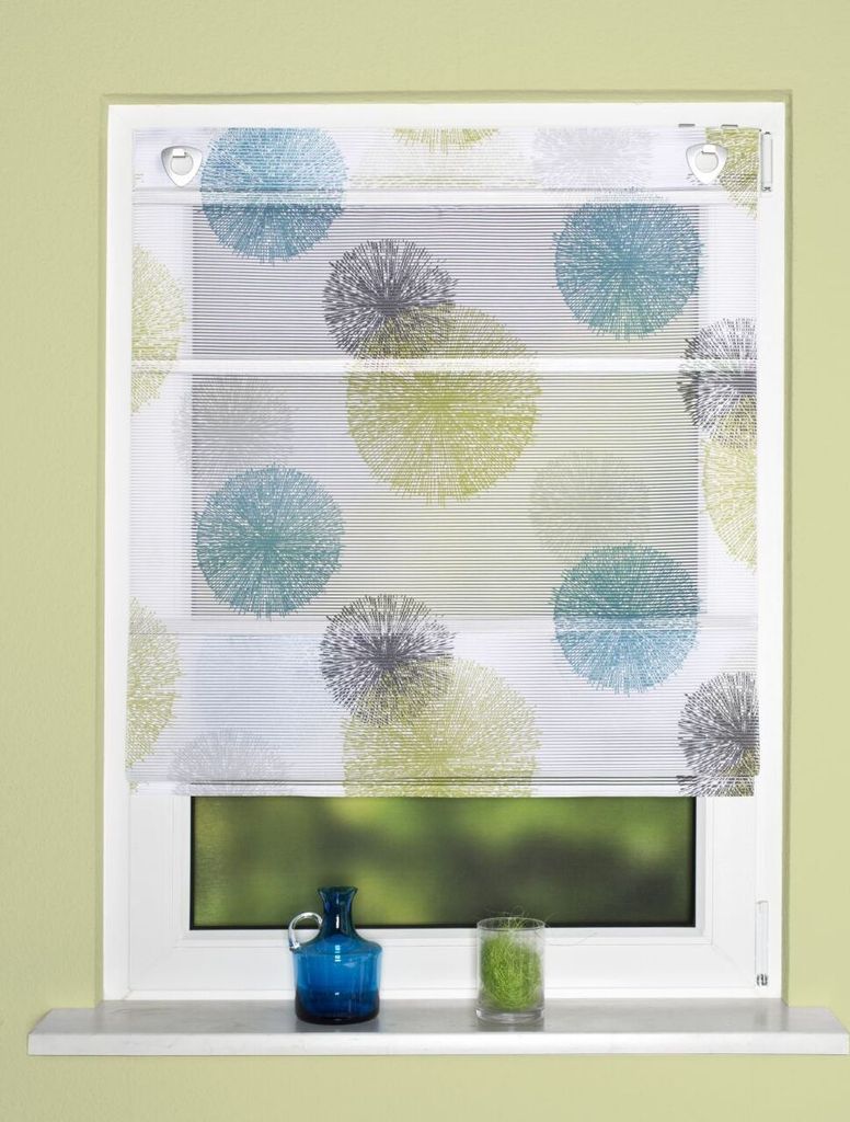 Home Wohnideen Raffrollo Pusteblume blau-grün 130 x 80 cm Produktbild 