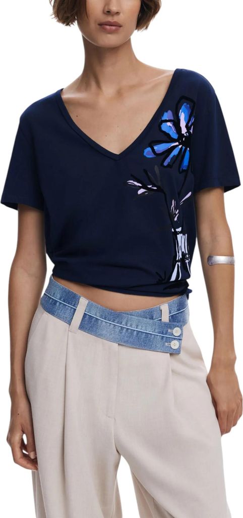 Desigual Damen T-Shirt Blau 488766 : Größe - S Größe: S