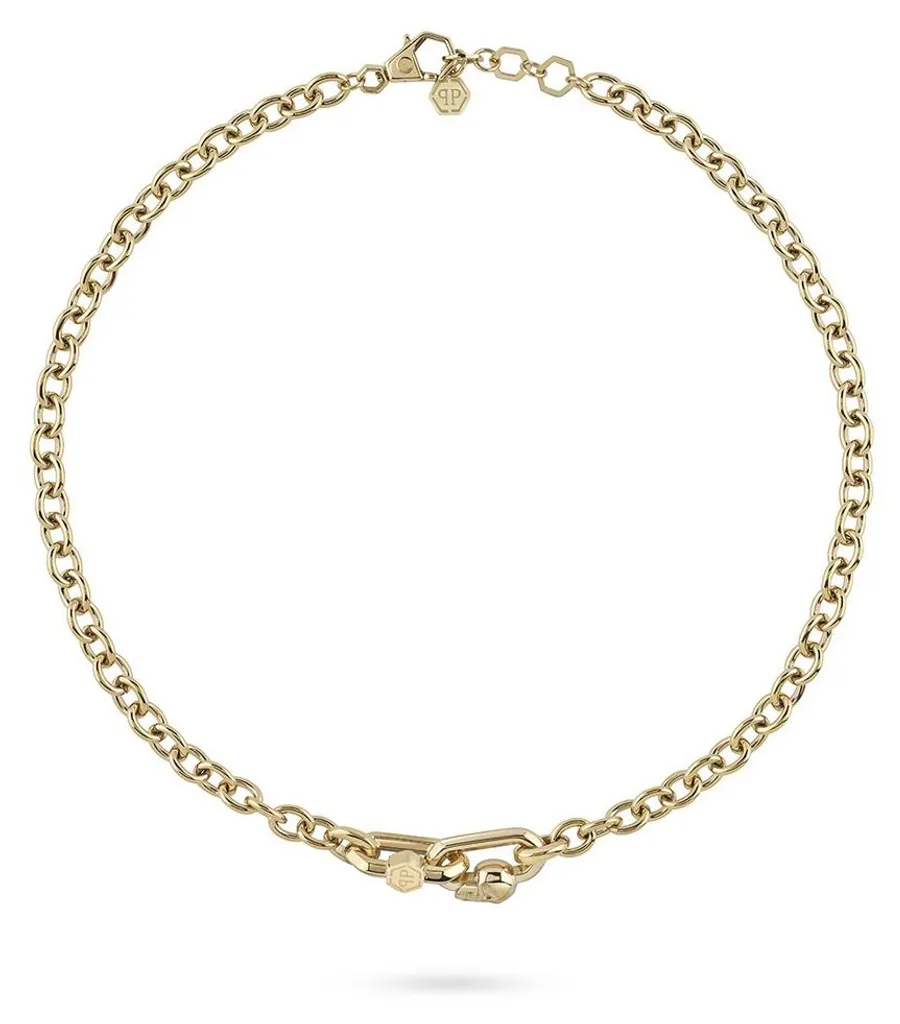 Bijou Homme Collier Philipp Plein EDGE pour Look Urbain Chic Noir 54cm