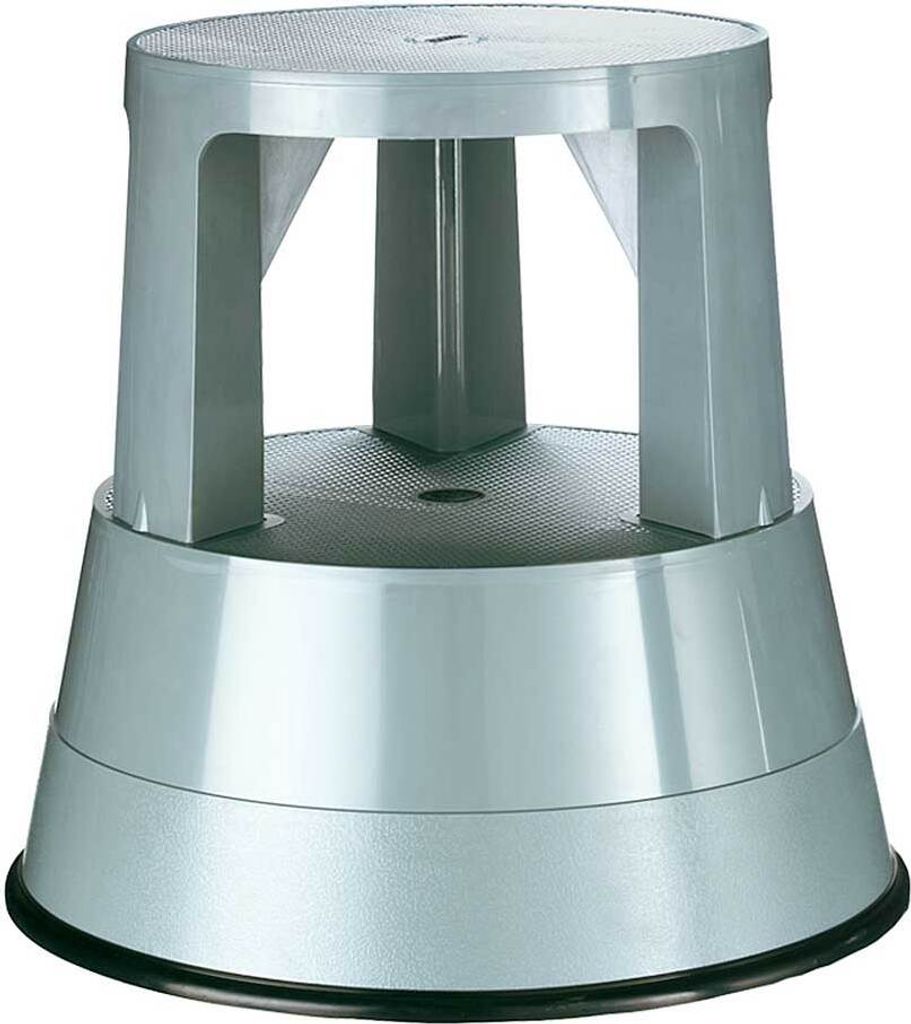 Rolltritt aus Kunststoff, grau, Tragkraft 150 kg, Ø 290/440 mm, Höhe 430 mm