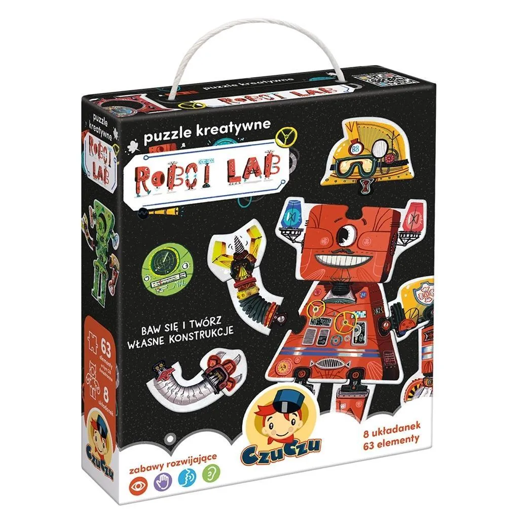 Puzzle Créatif Robot Lab CZUCZU 92269 - Grandes Pièces en Carton Fort