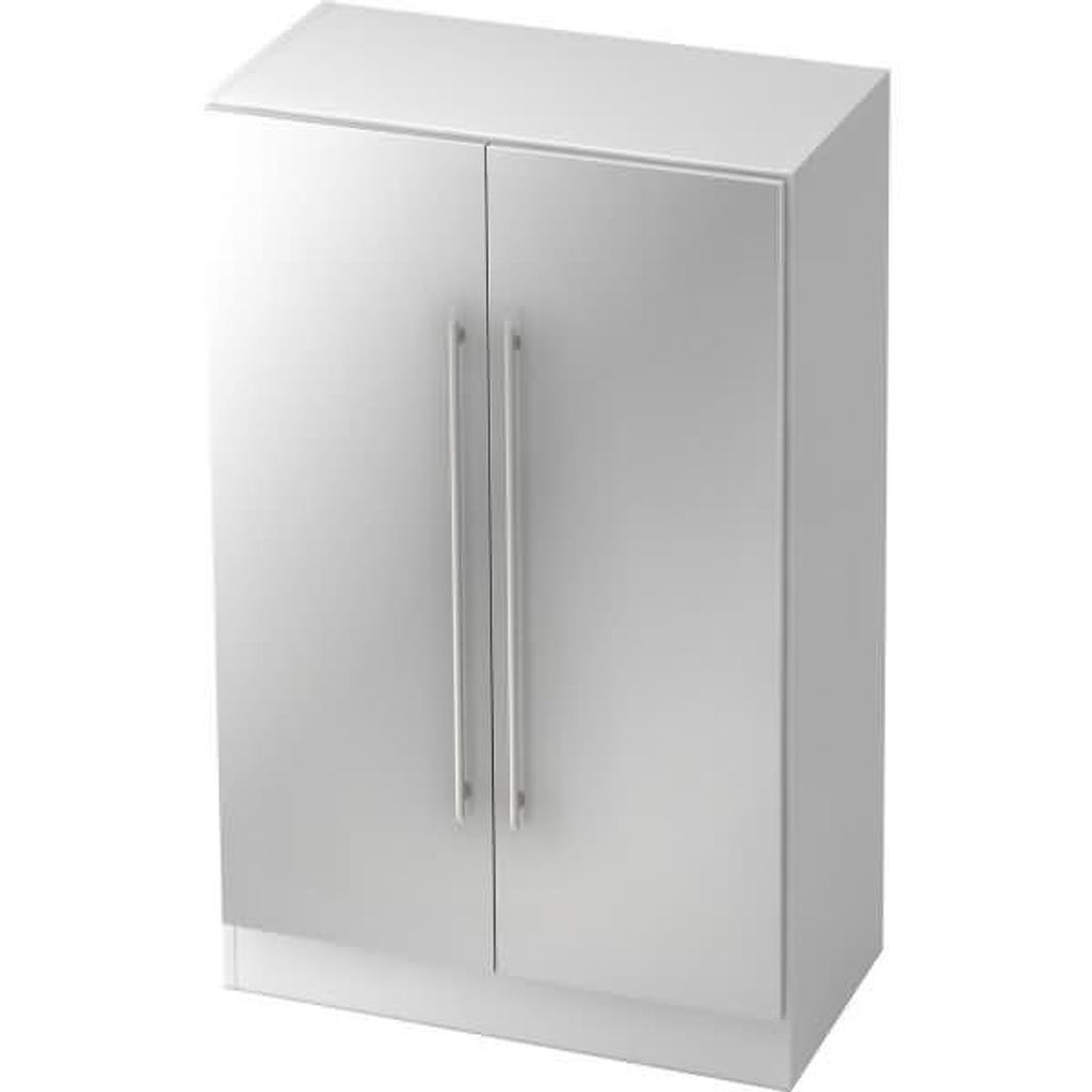 Hammerbacher Büroschrank Aktenschrank Modell 7550 mit Flügeltüren W/S Weiß/Silber-RE = Relinggriff Kunststoff
