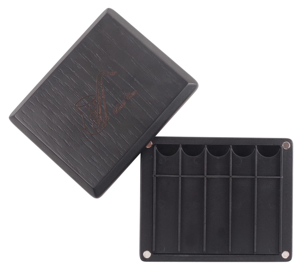Klarinettenblatt-Etui mit 10 Fächern, Saxophon-Klarinettenhalterbox mit Magnetverschluss für Alt-, Tenor- und Sopransaxophonblätter