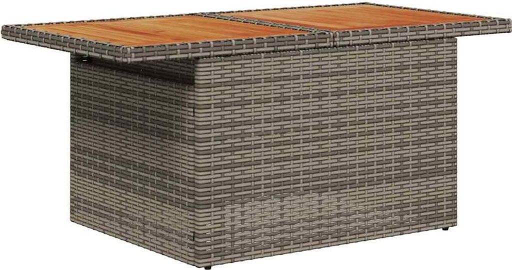 Garten-Sofa-Set mit Speicher 6 pcs Grau Poly Rattan