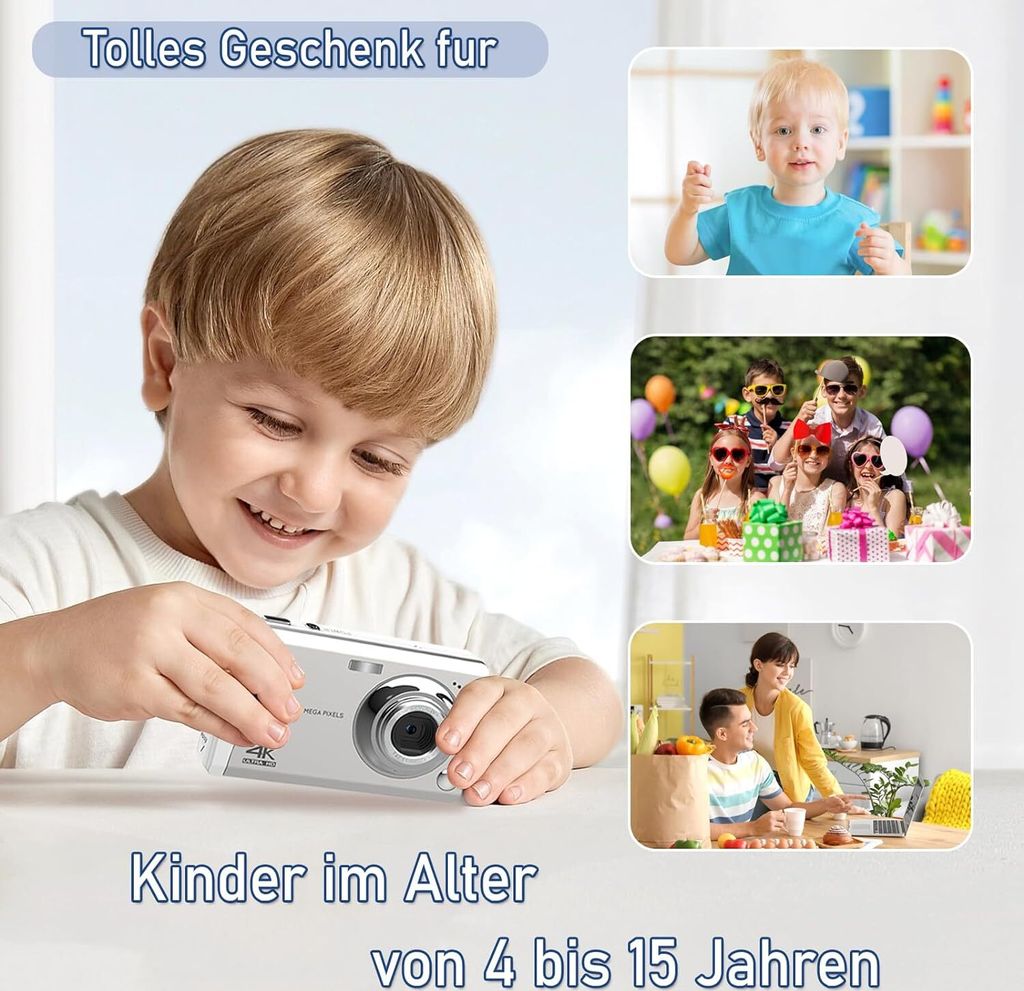 Fine Life Pro Kompaktný digitálny fotoaparát, 4K HD 1080P Obrázok produktu 6