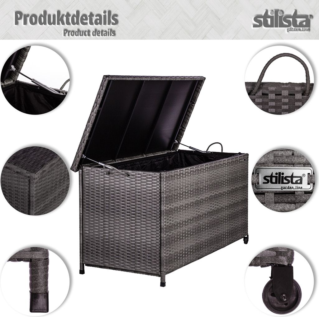 Polyrattan Auflagenbox 307 L Kissenbox Gartenbox Produktbild 6