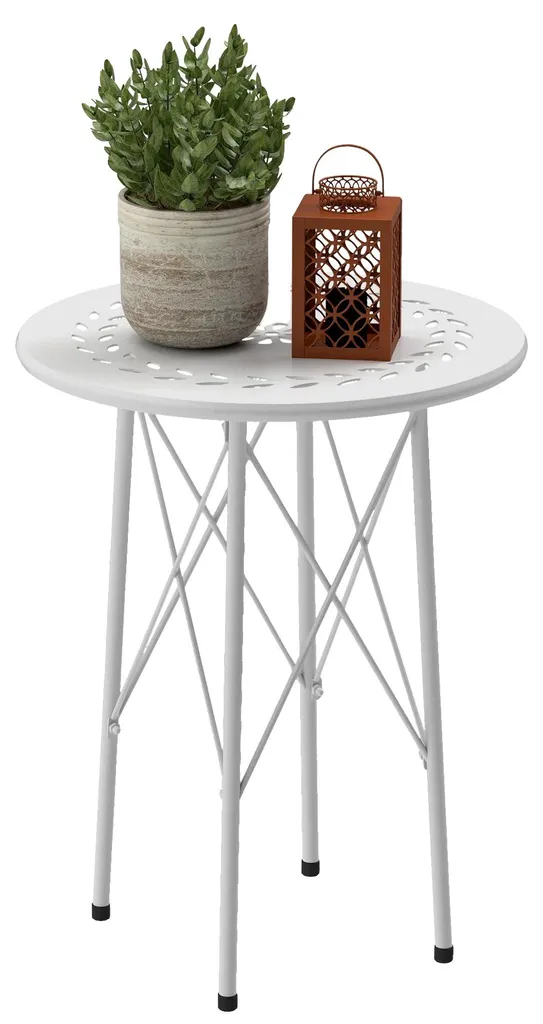 Grande table de terrasse blanche au design moderne et épuré - 160cm