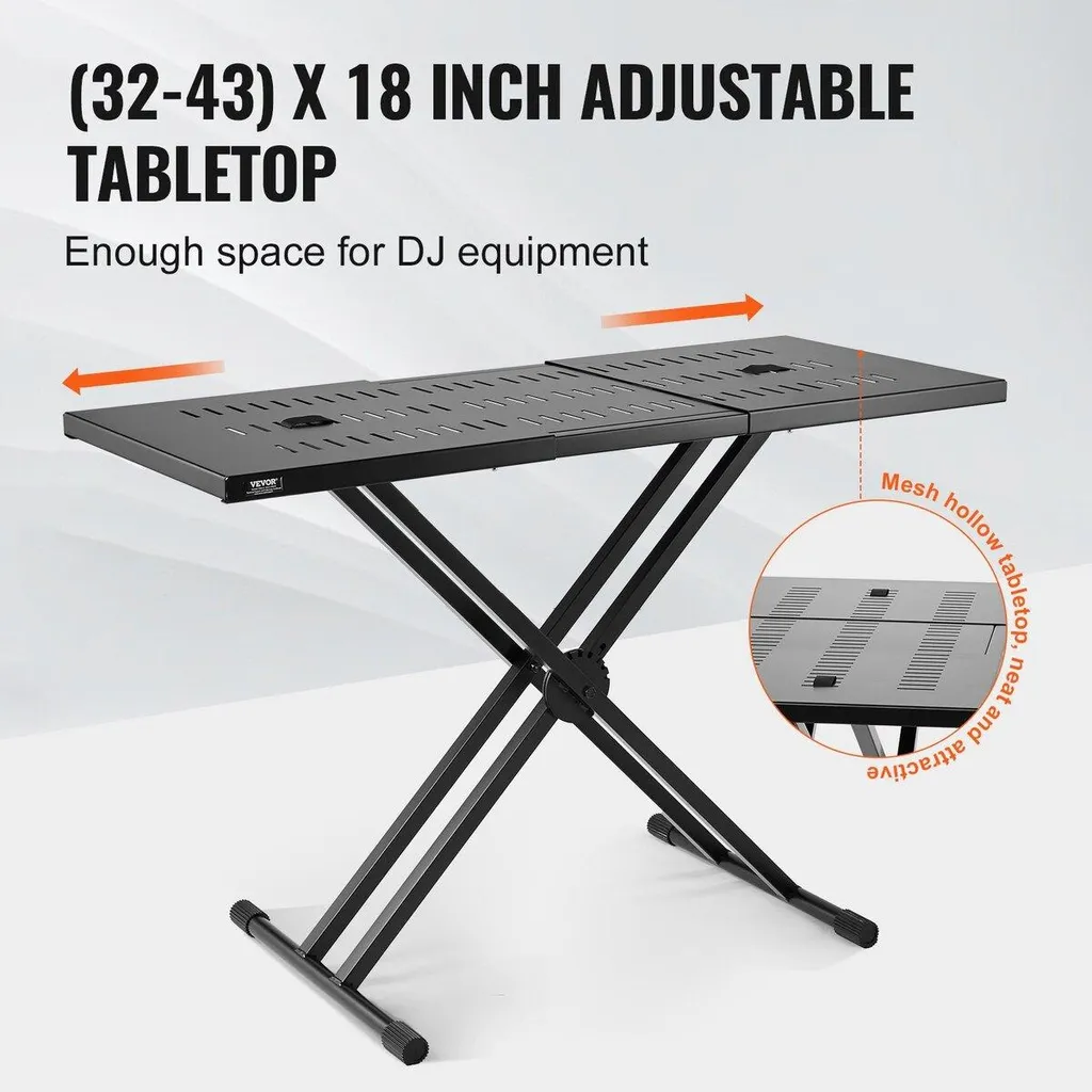 Table DJ Réglable Support Clavier Double X Renforcé Haute Stabilité Pro