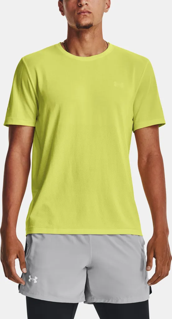 T-shirt Running UA Seamless Stride SS Jaune pour Courir au Frais