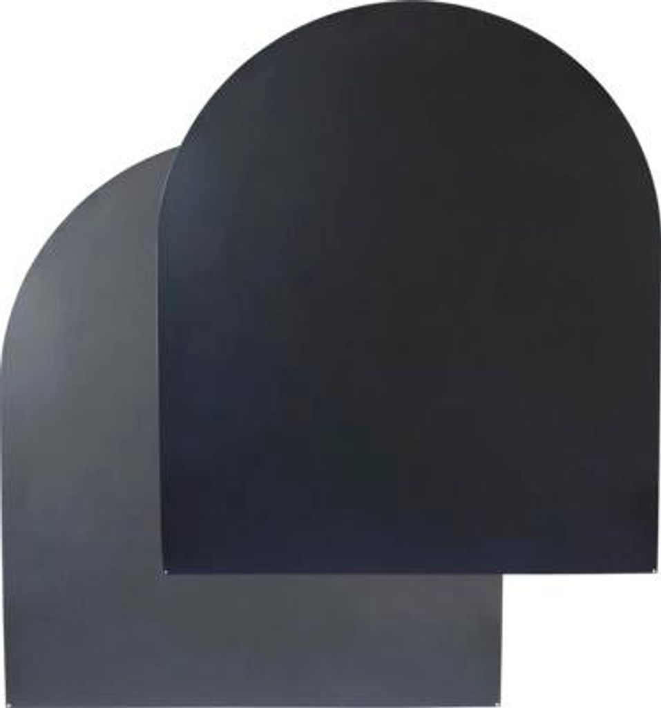 Rotheigner Stahlbodenplatte Segmentbogen 2-farbig eine Seite schwarz die andere Seite grau Rand schwarz 100 x 120 cm 1,5