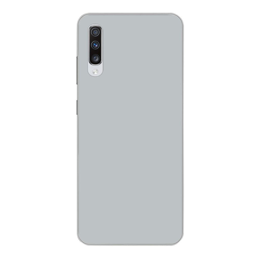 MuchoWow Handyhülle Schutzhülle Hülle für Samsung Galaxy A70 Interieur - Grau - Hell Silikon Softcase Handy Hülle - Schutzhaube