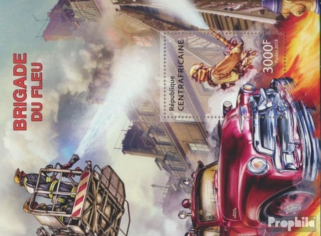 Briefmarken Zentralafrikanische Republik 2013 Mi Block 1057 (kompl. Ausgabe) postfrisch Feuerwehr.