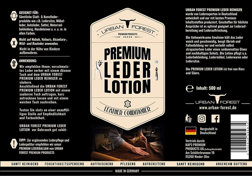 URBAN FOREST Leder Lotion und Leder-Creme für Haushalt und Produktbild 6