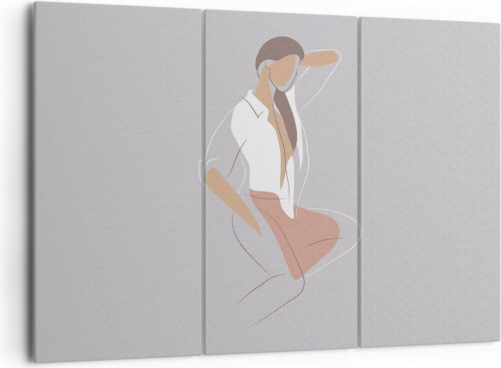 Bild auf Leinwand - Leinwandbild - 3 Teile - Frau Grafik Modern - 165x110cm - Wand Bild - Wanddeko - Wandbilder - Leinwanddruck - Bilder - Wanddeko...
