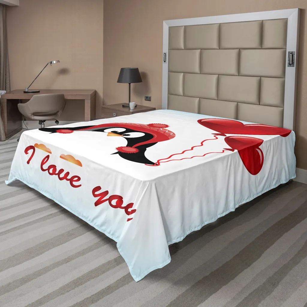 Drap de lit Saint-Valentin et Anniversaire décoratif King Size 1pc