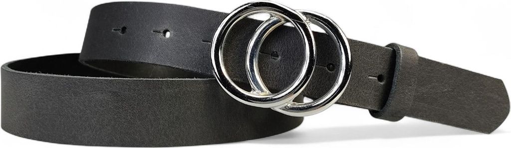 FRONHOFER Damengürtel moderne Ringschnalle silber Echtledergürtel 3 cm