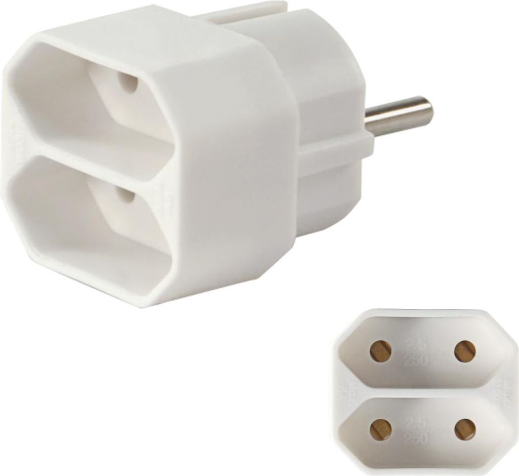 Adapter gniazda McPower, 2x Euro, biały Zdjęcie produktu 