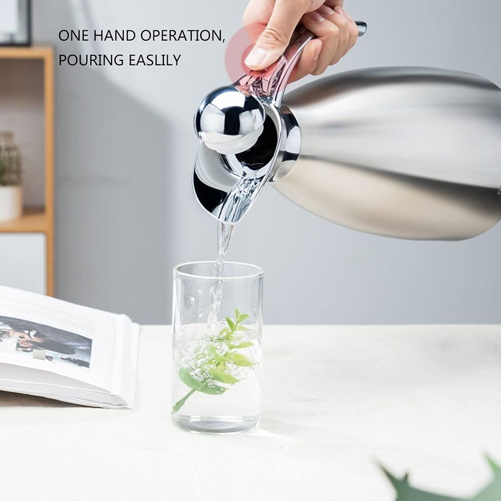 Edelstahl Kaffeekanne 2L Rosa - Isolierkanne Für Heiße & Kalte Getränke