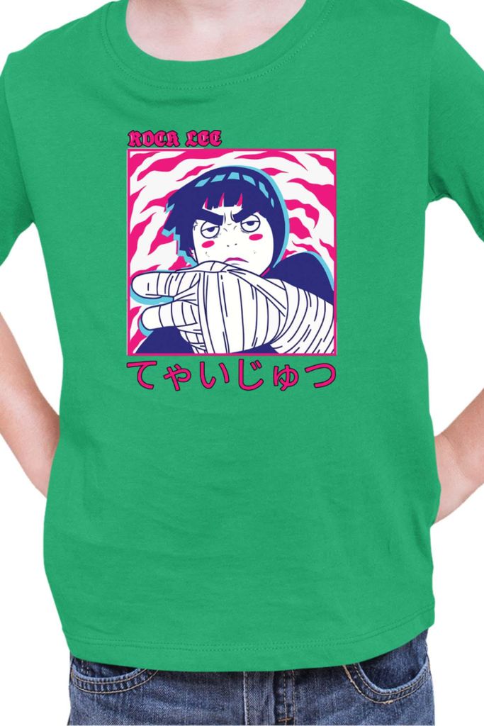 Kinder T-Shirt Naruto Rock Lee 02, 7-8 Jahr - 128 / Grün